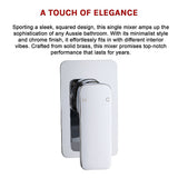 NNEDSZ Single Square Shower Bath Mixer Tap Bathroom WATERMARK Approved in Chrome