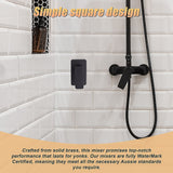 NNEDSZ Single Square Shower Bath Mixer Tap Bathroom WATERMARK Approved in Black