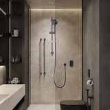 NNEDSZ Single Square Shower Bath Mixer Tap Bathroom WATERMARK Approved in Black