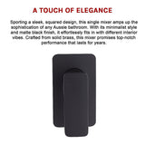 NNEDSZ Single Square Shower Bath Mixer Tap Bathroom WATERMARK Approved in Black