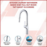 NNEDSZ Kitchen Laundry Bathroom Basin Sink Pull Out Mixer Tap Faucet in Chrome
