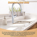 NNEDSZ Kitchen Laundry Bathroom Basin Sink Pull Out Mixer Tap Faucet in Chrome