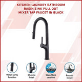 NNEDSZ Kitchen Laundry Bathroom Basin Sink Pull Out Mixer Tap Faucet in Black