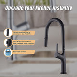 NNEDSZ Kitchen Laundry Bathroom Basin Sink Pull Out Mixer Tap Faucet in Black