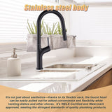 NNEDSZ Kitchen Laundry Bathroom Basin Sink Pull Out Mixer Tap Faucet in Black