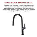 NNEDSZ Kitchen Laundry Bathroom Basin Sink Pull Out Mixer Tap Faucet in Black