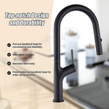 NNEDSZ Kitchen Laundry Bathroom Basin Sink Pull Out Mixer Tap Faucet in Black