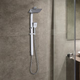 NNEDSZ WELS 10" Rain Shower Head Set Square Dual Heads High Pressure with Handheld in Chrome