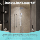 NNEDSZ WELS 10" Rain Shower Head Set Square Dual Heads High Pressure with Handheld in Chrome