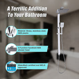 NNEDSZ WELS 10" Rain Shower Head Set Square Dual Heads High Pressure with Handheld in Chrome