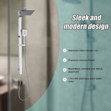 NNEDSZ WELS 10" Rain Shower Head Set Square Dual Heads High Pressure with Handheld in Chrome