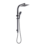 NNEDSZ WELS 10" Rain Shower Head Set Square Dual Heads High Pressure with Handheld in Black
