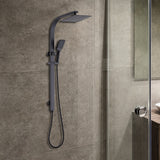 NNEDSZ WELS 10" Rain Shower Head Set Square Dual Heads High Pressure with Handheld in Black