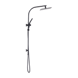 NNEDSZ WELS 10" Rain Shower Head Set Square Dual Heads High Pressure with Handheld in Black