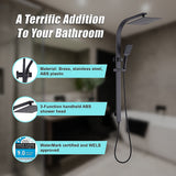 NNEDSZ WELS 10" Rain Shower Head Set Square Dual Heads High Pressure with Handheld in Black