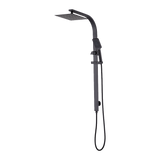 NNEDSZ WELS 10" Rain Shower Head Set Square Dual Heads High Pressure with Handheld in Black