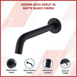 NNEDSZ 220mm Bath Spout in Matte Black Finish
