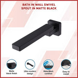NNEDSZ Bath In Wall Swivel Spout in Matte Black