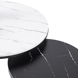 NNEDSZ Set of 2 Coffee Table Round Marble Nesting Side End Table Furniture