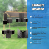 NNEDSZ Roof Pergola Gazebo Shed Matte Black Steel Brackets and Black Screen DIY Kits