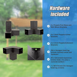 NNEDSZ Roof Pergola Gazebo Shed Matte Black Steel Brackets and Coffee Screen DIY Kits