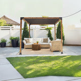 NNEDSZ Roof Pergola Gazebo Shed Matte Black Steel Brackets and Black Screen DIY Kits