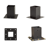 NNEDSZ Roof Pergola Gazebo Shed Matte Black Steel Brackets and Black Screen DIY Kits