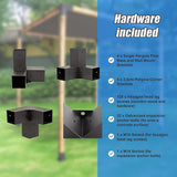 NNEDSZ Roof Pergola Gazebo Shed Matte Black Steel Brackets and Black Screen DIY Kits