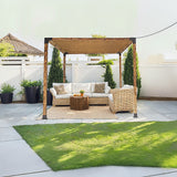 NNEDSZ Roof Pergola Gazebo Shed Matte Black Steel Brackets and Coffee Screen DIY Kits