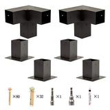 NNEDSZ Roof Pergola Gazebo Shed Matte Black Steel Brackets and Black Screen DIY Kits