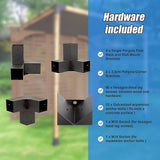 NNEDSZ Roof Pergola Gazebo Shed Matte Black Steel Brackets and Black Screen DIY Kits