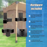 NNEDSZ Roof Pergola Gazebo Shed Matte Black Steel Brackets and Coffee Screen DIY Kits
