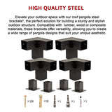 NNEDSZ Roof Pergola Gazebo Shed Matte Black Steel Brackets and Coffee Screen DIY Kits