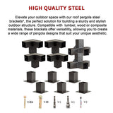 NNEDSZ Roof Pergola Gazebo Shed Matte Black Steel Brackets and Black Screens DIY Kits