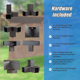 NNEDSZ Roof Pergola Gazebo Shed Matte Black Steel Brackets and Black Screens DIY Kits