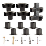 NNEDSZ Roof Pergola Gazebo Shed Matte Black Steel Brackets and Coffee Screens DIY Kits