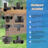 NNEDSZ Roof Pergola Gazebo Shed Matte Black Steel Brackets and Coffee Screens DIY Kits