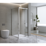 NNEDSZ 40mm Adjustable Contemporary Corner Sliding Chrome Shower Screen 116x80cm