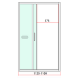 NNEDSZ 40mm Adjustable Contemporary Corner Sliding Chrome Shower Screen 116x80cm
