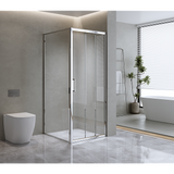 NNEDSZ 40mm Adjustable Contemporary Corner Sliding Chrome Shower Screen 116x80cm