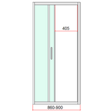 NNEDSZ 40mm Adjustable Contemporary Corner Sliding Chrome Shower Screen 90x92cm