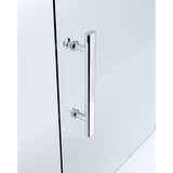 NNEDSZ 40mm Adjustable Contemporary Corner Sliding Chrome Shower Screen 86x101cm