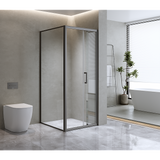 NNEDSZ 40mm Adjustable Contemporary Corner Sliding Chrome Shower Screen 86x80cm