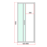 NNEDSZ 40mm Adjustable Contemporary Corner Sliding Chrome Shower Screen 86x80cm
