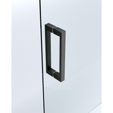 NNEDSZ 40mm Adjustable Contemporary Corner Sliding Black Shower Screen 116x80cm