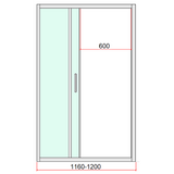 NNEDSZ 40mm Adjustable Contemporary Corner Sliding Black Shower Screen 120x80cm