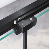 NNEDSZ 40mm Adjustable Contemporary Corner Sliding Black Shower Screen 120x80cm