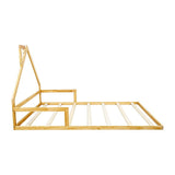 NNEDSZ Pine Wood Floor Bed House Frame for Kids and Toddlers