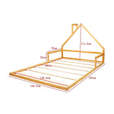NNEDSZ Pine Wood Floor Bed House Frame for Kids and Toddlers