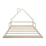 NNEDSZ Pine Wood Floor Bed House Frame for Kids and Toddlers